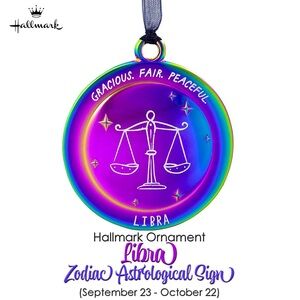 Hallmark Multicolor Libra Zodiac Ornament Decoration Rainbow Hues